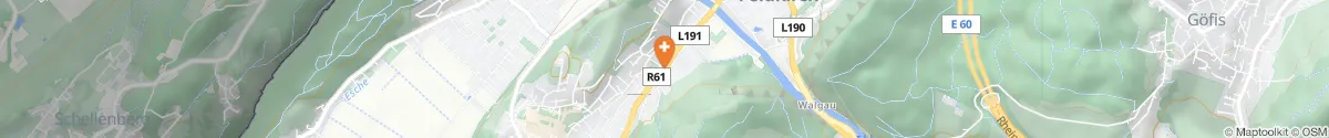 Kartendarstellung des Standorts für Fidelis-Apotheke in 6800 Feldkirch